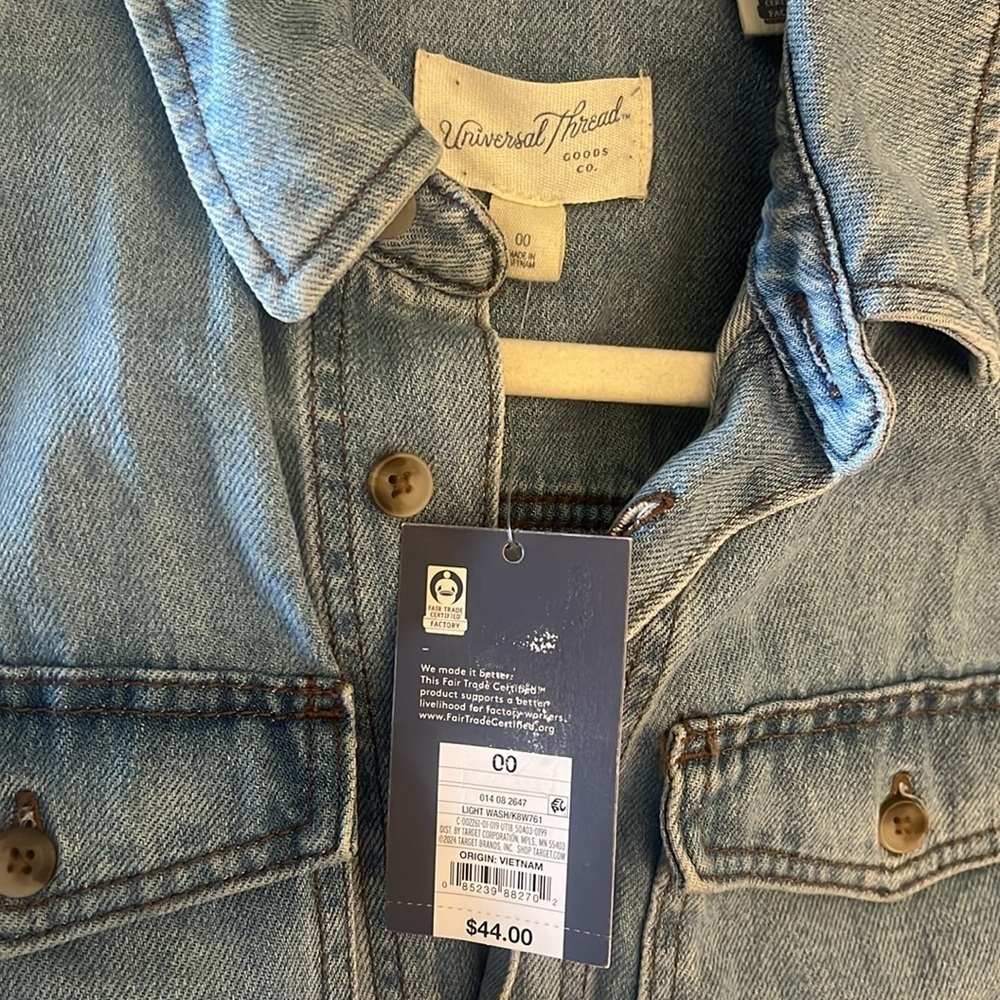 Universal Thread Denim Jumpsuit Button-Up Top - Picture 5 of 6